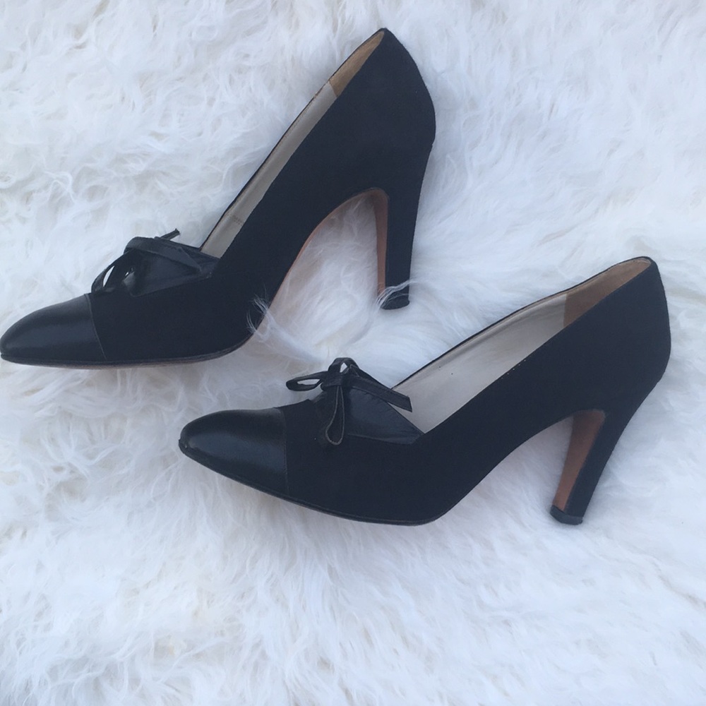 Vintage suede and leather heels - Picture 5 of 15